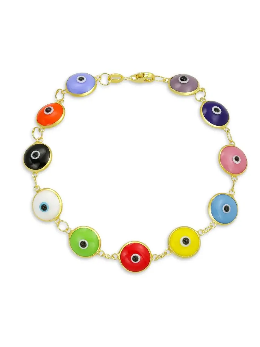 Браслет-оберег с глазом и бусинами, модель Evil Eye Bling Jewelry — изображение 1 из 3, оттенок мульти