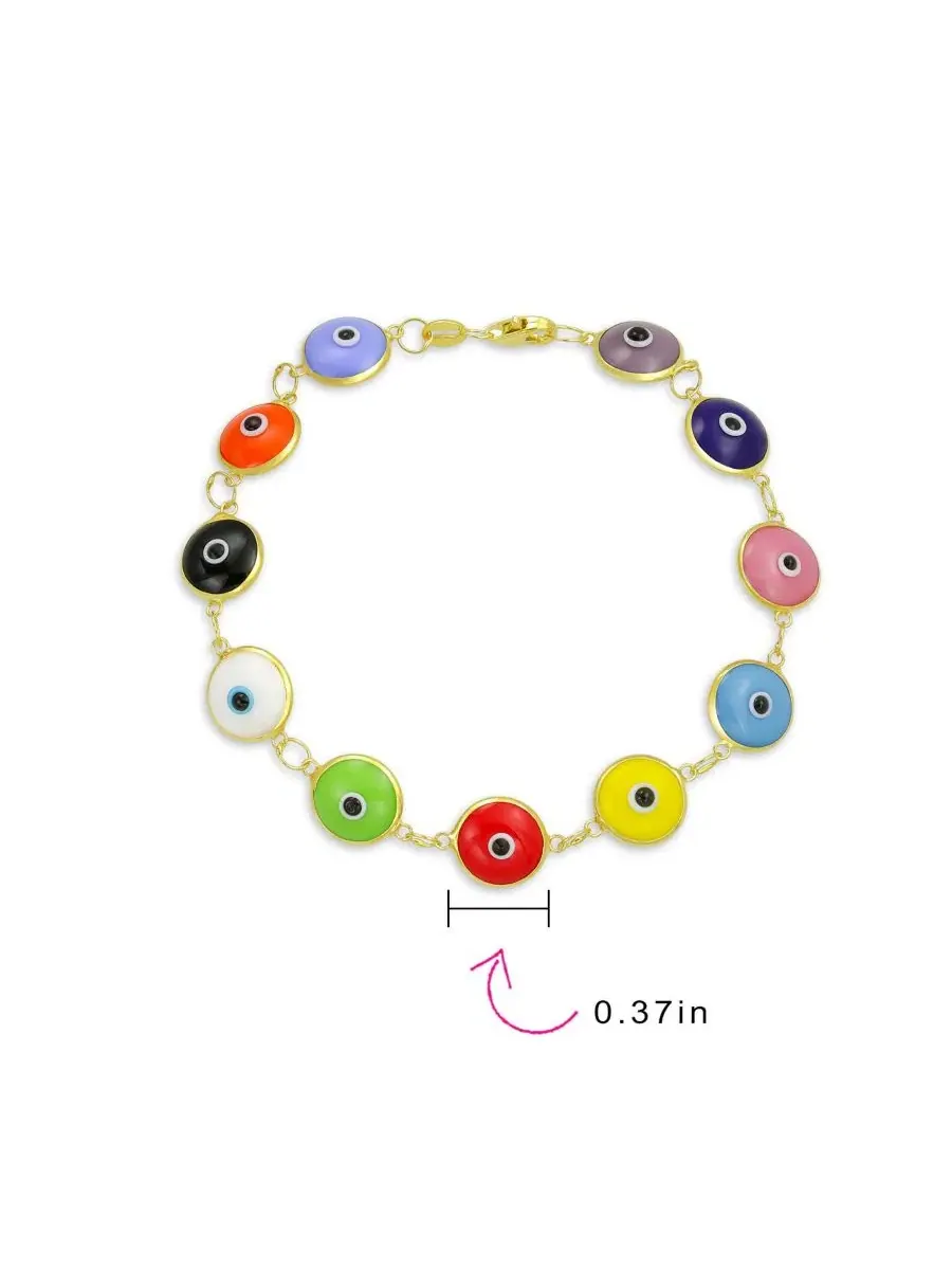 Браслет-оберег с глазом и бусинами, модель Evil Eye Bling Jewelry — изображение 3 из 3, оттенок мульти