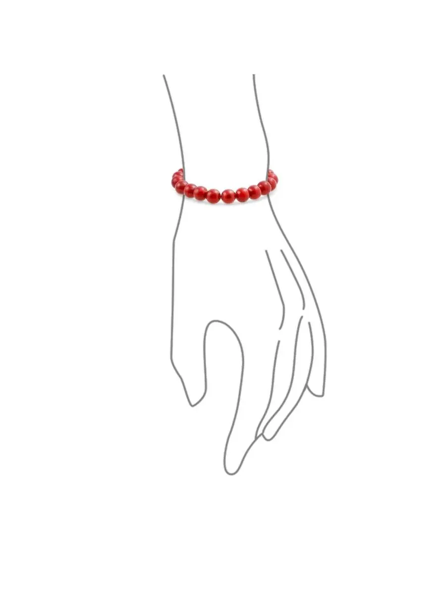 Браслет-эластичный с бусинами, Stretch Bracelet Bling Jewelry — изображение 3 из 4, оттенок красный