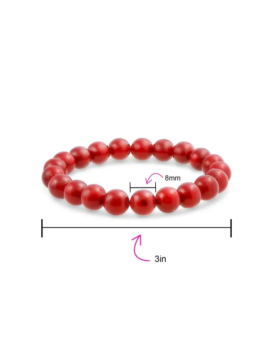 Браслет-эластичный с бусинами, Stretch Bracelet Bling Jewelry — изображение 4 из 4, оттенок красный