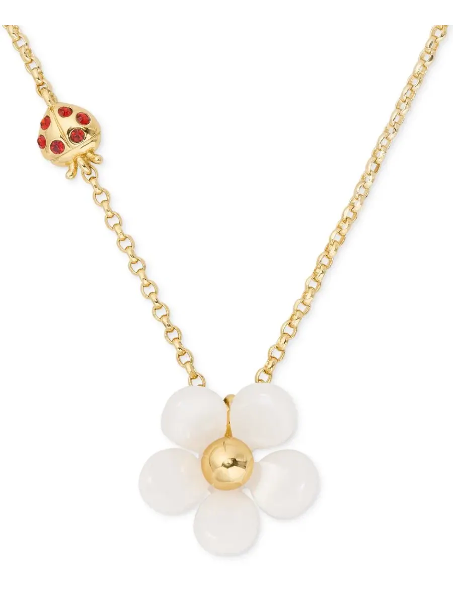 Подвеска-кулон с цветочным мотивом Summer Daze Flower kate spade new york — изображение 3 из 4, оттенок белый