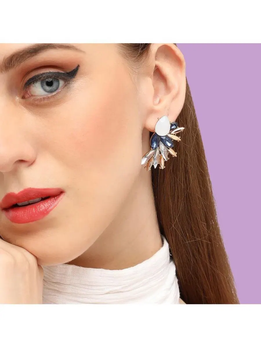 Серьги-подвески Party Stone Drop SOHI — изображение 2 из 5, оттенок синий
