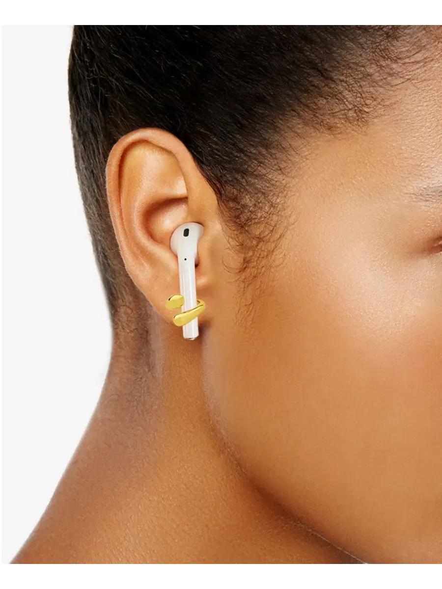 Серьги-держатели для наушников 18K Gold Plated And Now This — изображение 2 из 3, оттенок золото