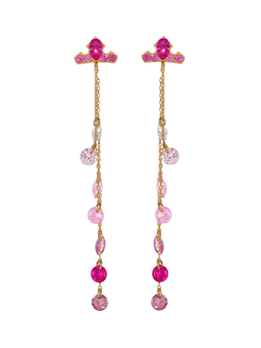 Серьги-подвески с короной Авроры, Crystal Disney Princess Sleeping Beauty Aurora Crown Dangle Girls — изображение 1 из 3