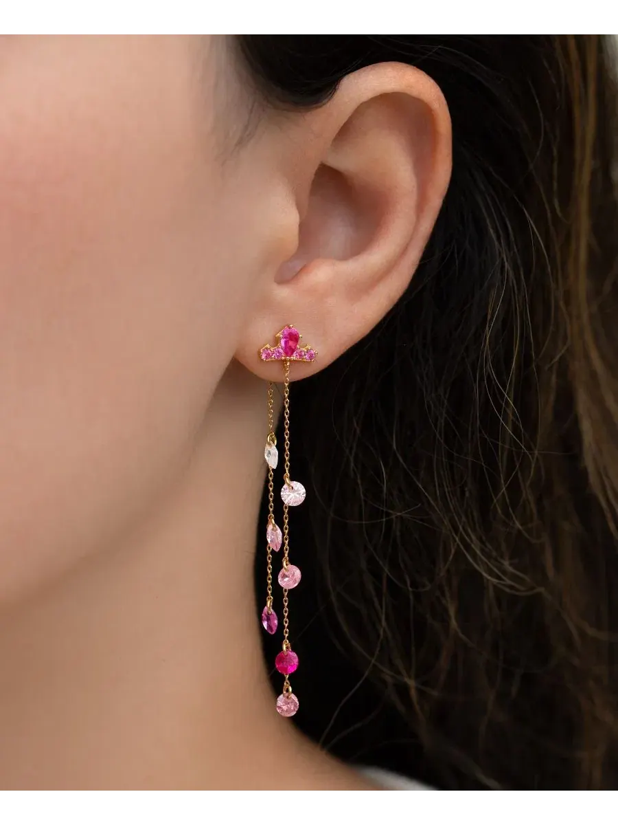 Серьги-подвески с короной Авроры, Crystal Disney Princess Sleeping Beauty Aurora Crown Dangle Girls — изображение 3 из 3