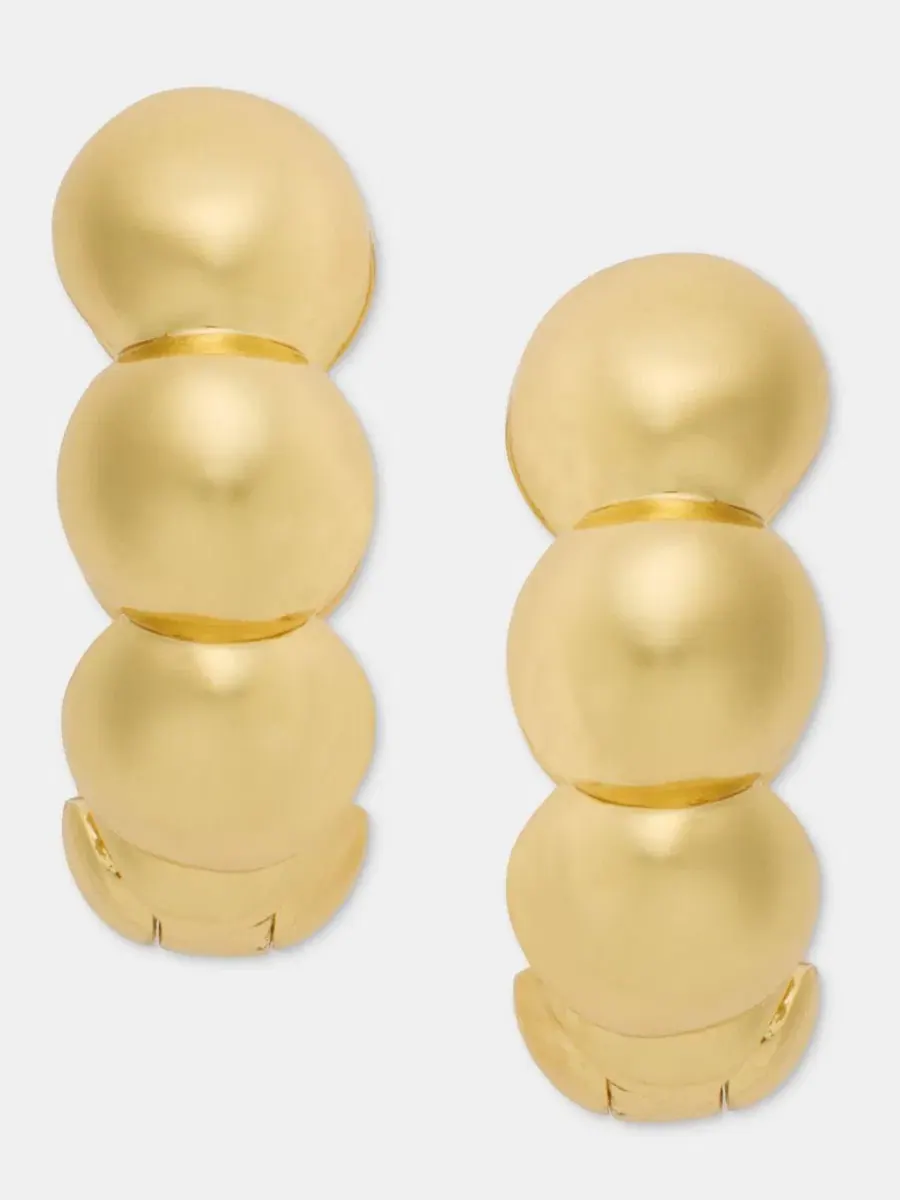 Серьги-гвоздики-кольца с полусферическим дизайном Anne Klein — изображение 1 из 4, оттенок золото