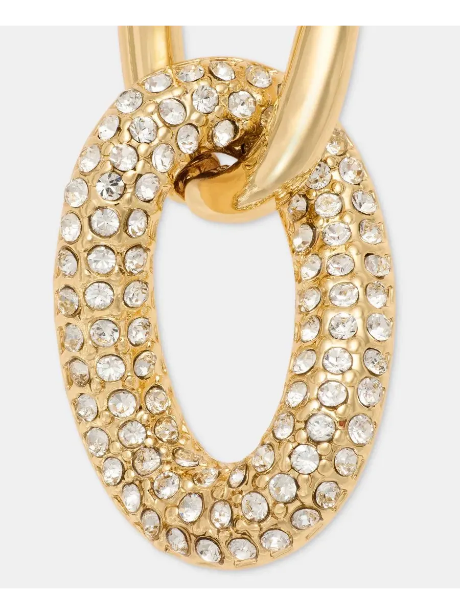 Линейные серьги-подвески с паве и цепочкой DKNY — изображение 4 из 4, оттенок золото