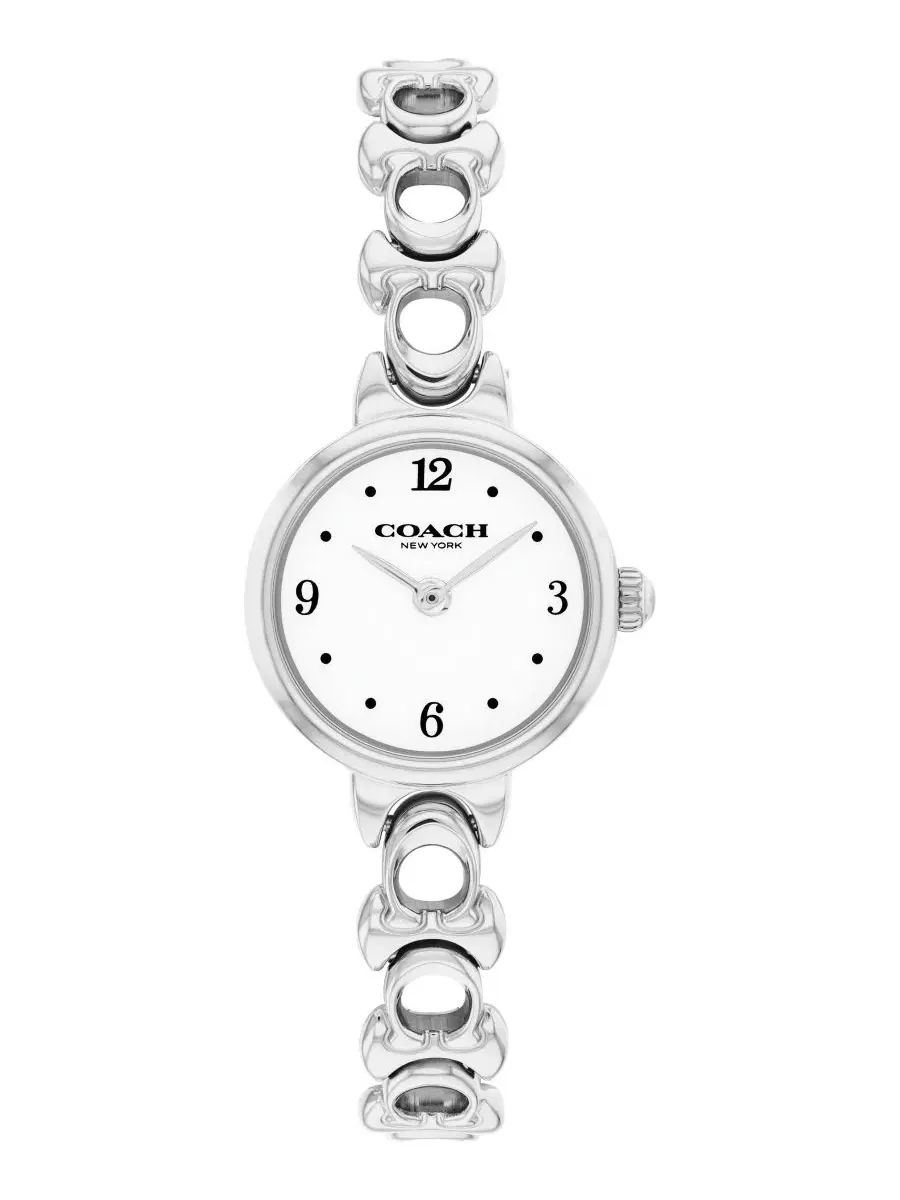 Женские часы Iris Silver Tone Stainless Steel Bracelet Watch 22.5mm COACH — изображение 1 из 5, оттенок серебряный