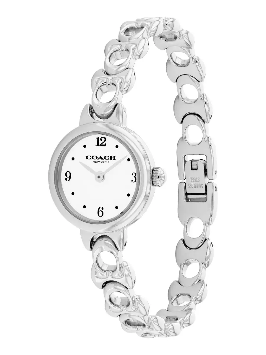Женские часы Iris Silver Tone Stainless Steel Bracelet Watch 22.5mm COACH — изображение 3 из 5, оттенок серебряный