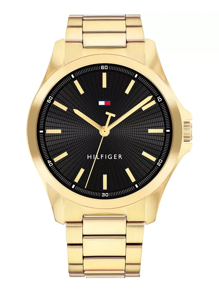 Мужские часы на стальном браслете Quartz Gold Tone, 42 мм Tommy Hilfiger