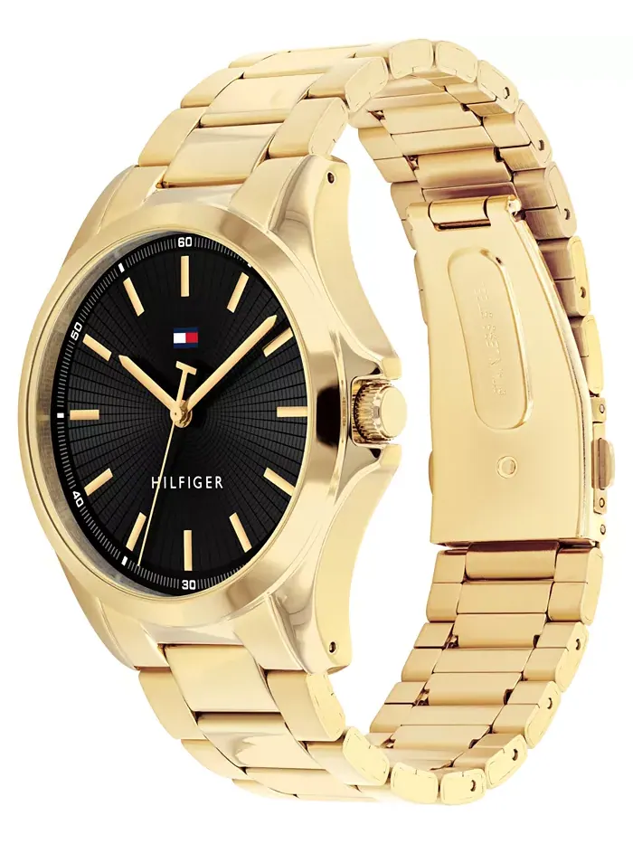 Мужские часы на стальном браслете Quartz Gold Tone, 42 мм Tommy Hilfiger — изображение 2 из 5
