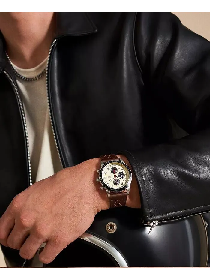 Мужские часы Sport Tourer Chronograph Brown LiteСкрытьКожаные часы 42 мм Fossil — изображение 4 из 4, оттенок коричневый