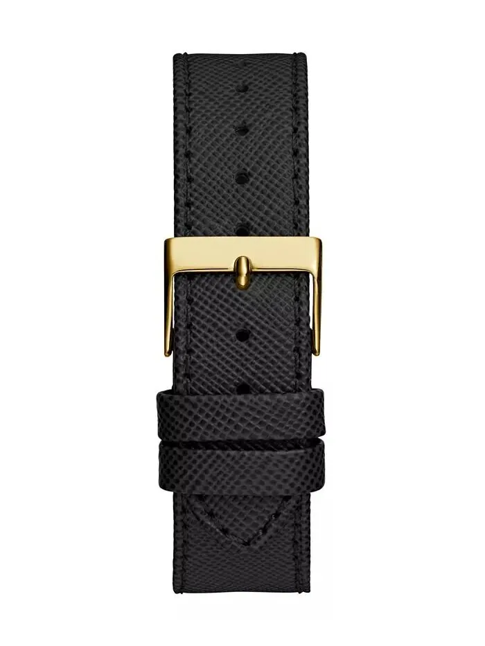 Женские многофункциональные черные кожаные часы 36 мм GUESS — изображение 4 из 5, оттенок черный