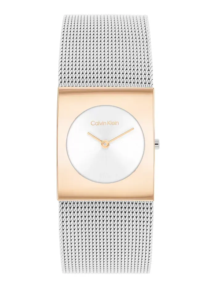 Женские часы Pulse Rose Gold-Tone из нержавеющей стали с сетчатым браслетом, 26.40 мм Calvin Klein