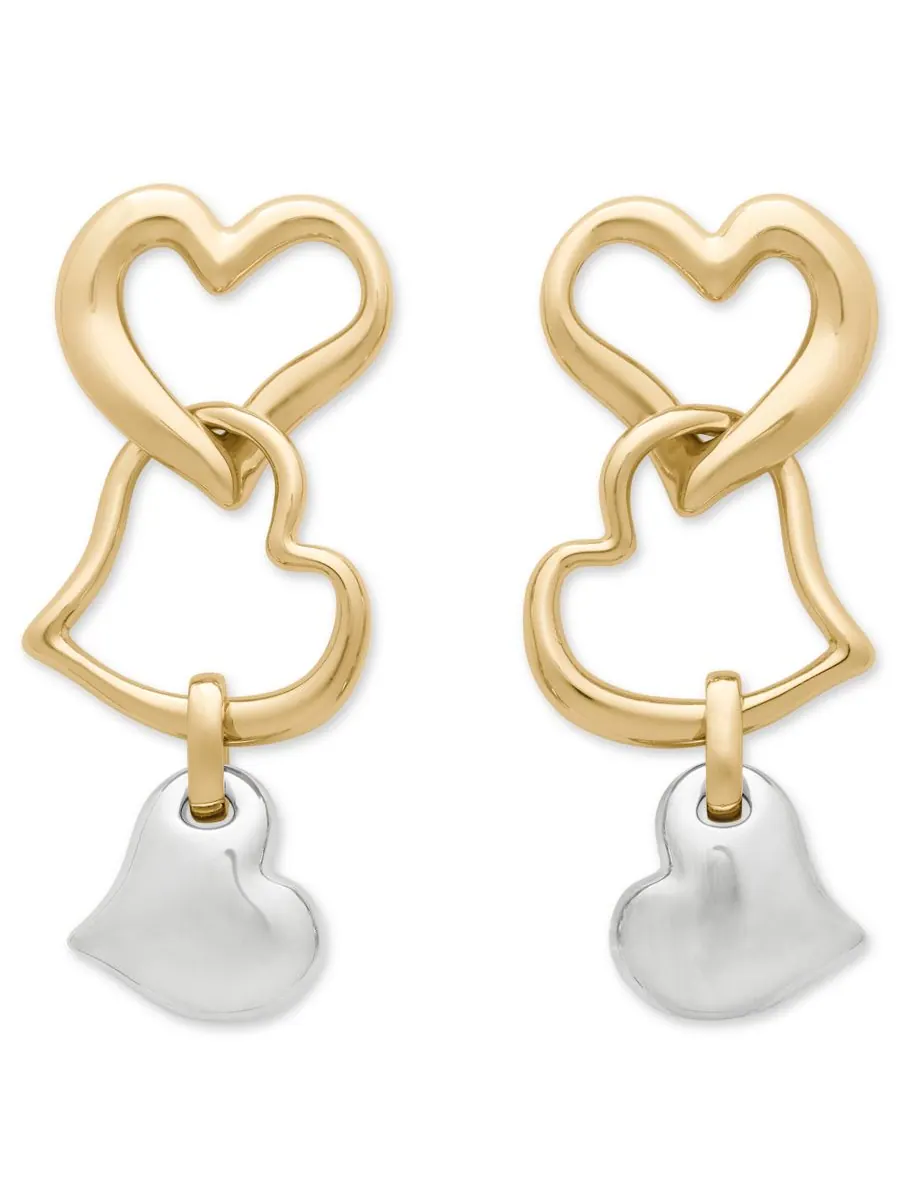 Двухцветные линейные серьги Amour kate spade new york — изображение 1 из 2, оттенок золотистый серебристый