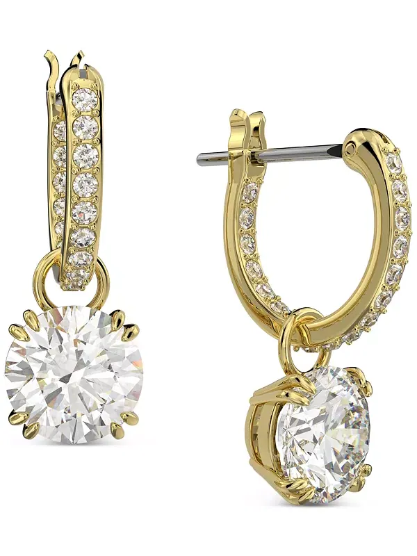 Серьги-Подвески с кристаллами Constella серебристого оттенка Swarovski — изображение 1 из 4, оттенок золото