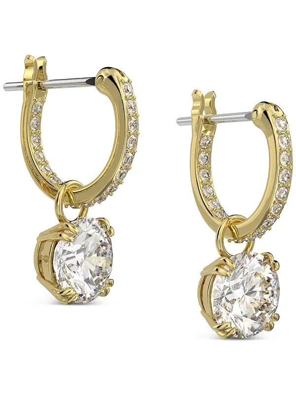 Серьги-Подвески с кристаллами Constella серебристого оттенка Swarovski — изображение 2 из 4, оттенок золото
