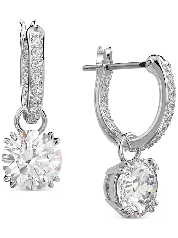 Серьги-Подвески с кристаллами Constella серебристого оттенка Swarovski — изображение 1 из 4, оттенок серебряный