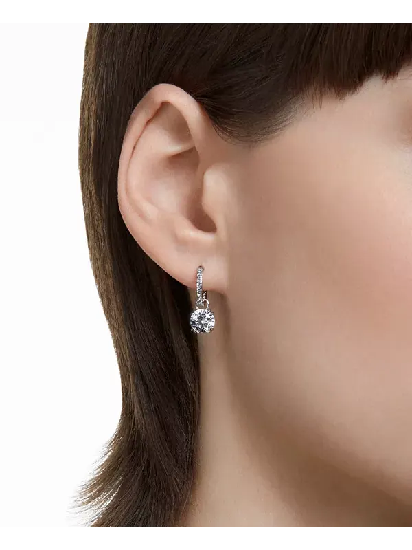Серьги-Подвески с кристаллами Constella серебристого оттенка Swarovski — изображение 4 из 4, оттенок серебряный