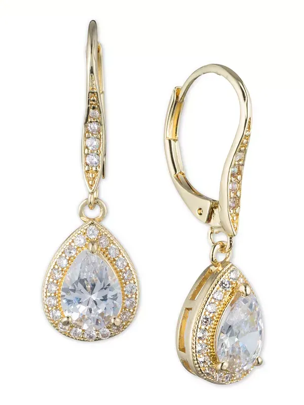 Серьги-Капли с кристаллами и паве в форме капли Anne Klein — изображение 1 из 2, оттенок золото