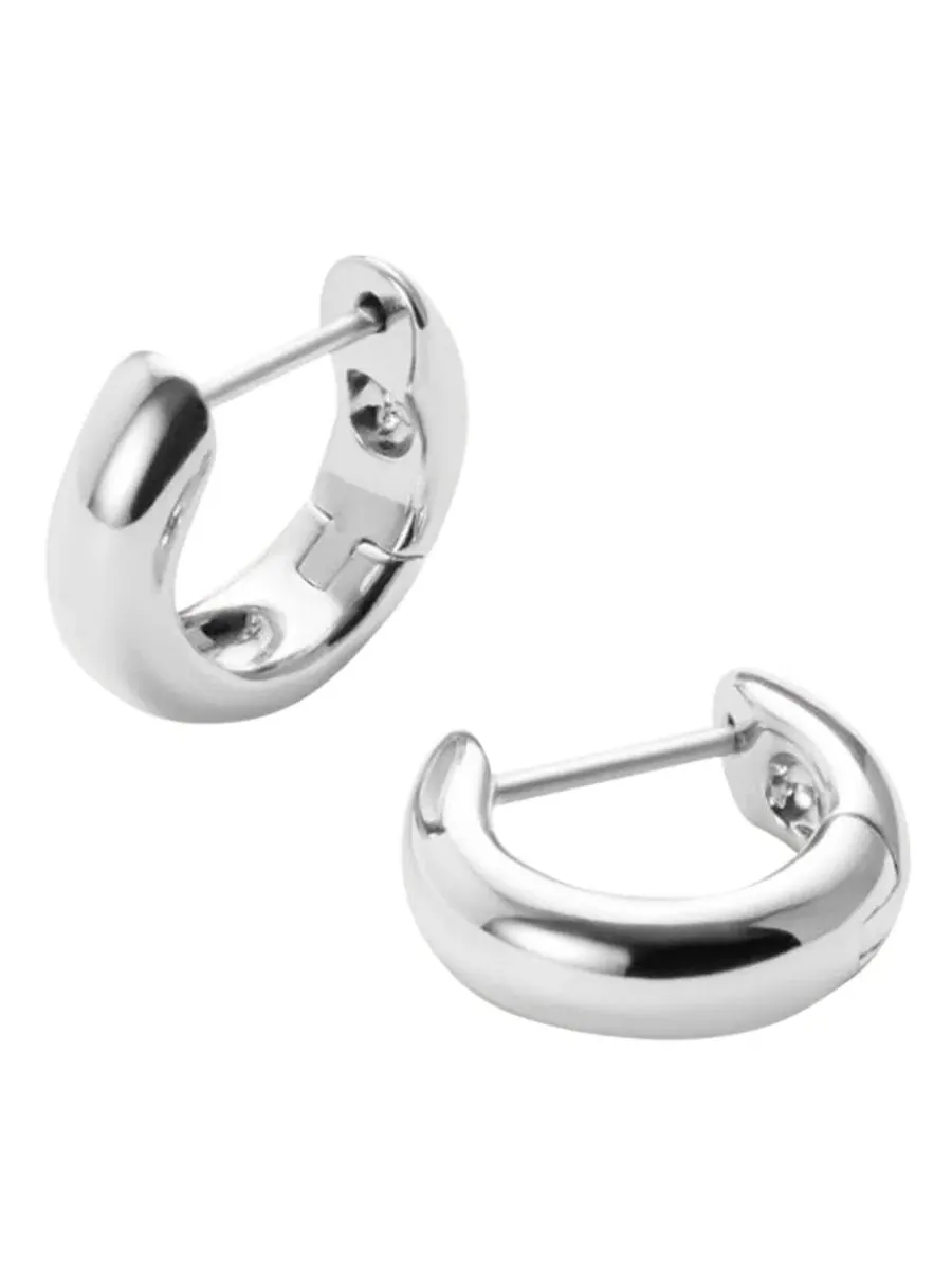 Серьги-кольца Giulia Bold Silver Huggie Hoop Earrings Ana Luisa — изображение 1 из 3, оттенок серебряный