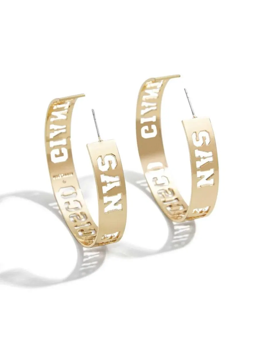 Женские большие серьги-кольца Baublebar San Francisco Giants с вырезом Wear By Erin Andrews — золотистый