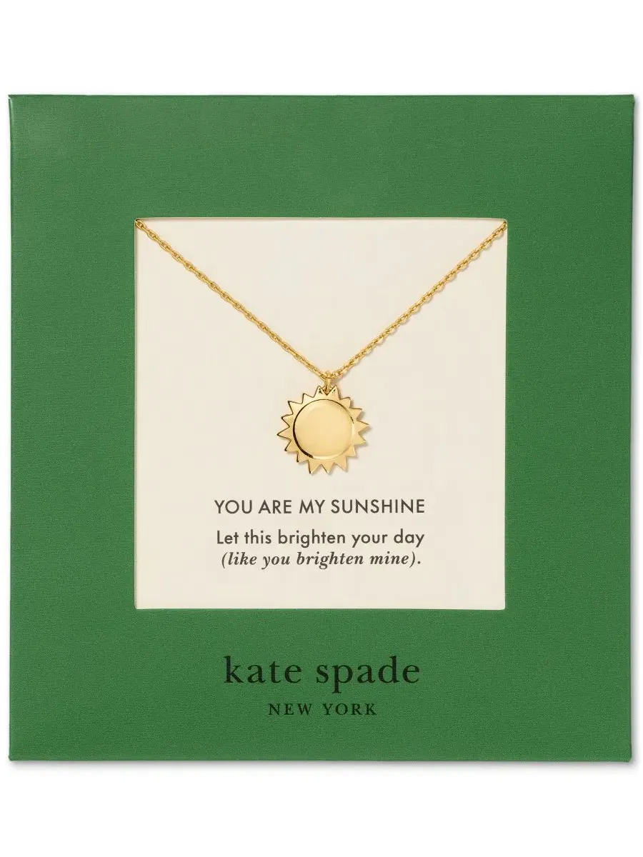 Подвеска-колье с золотистым покрытием "Ты - мое солнышко" Kate Spade New York — изображение 5 из 6