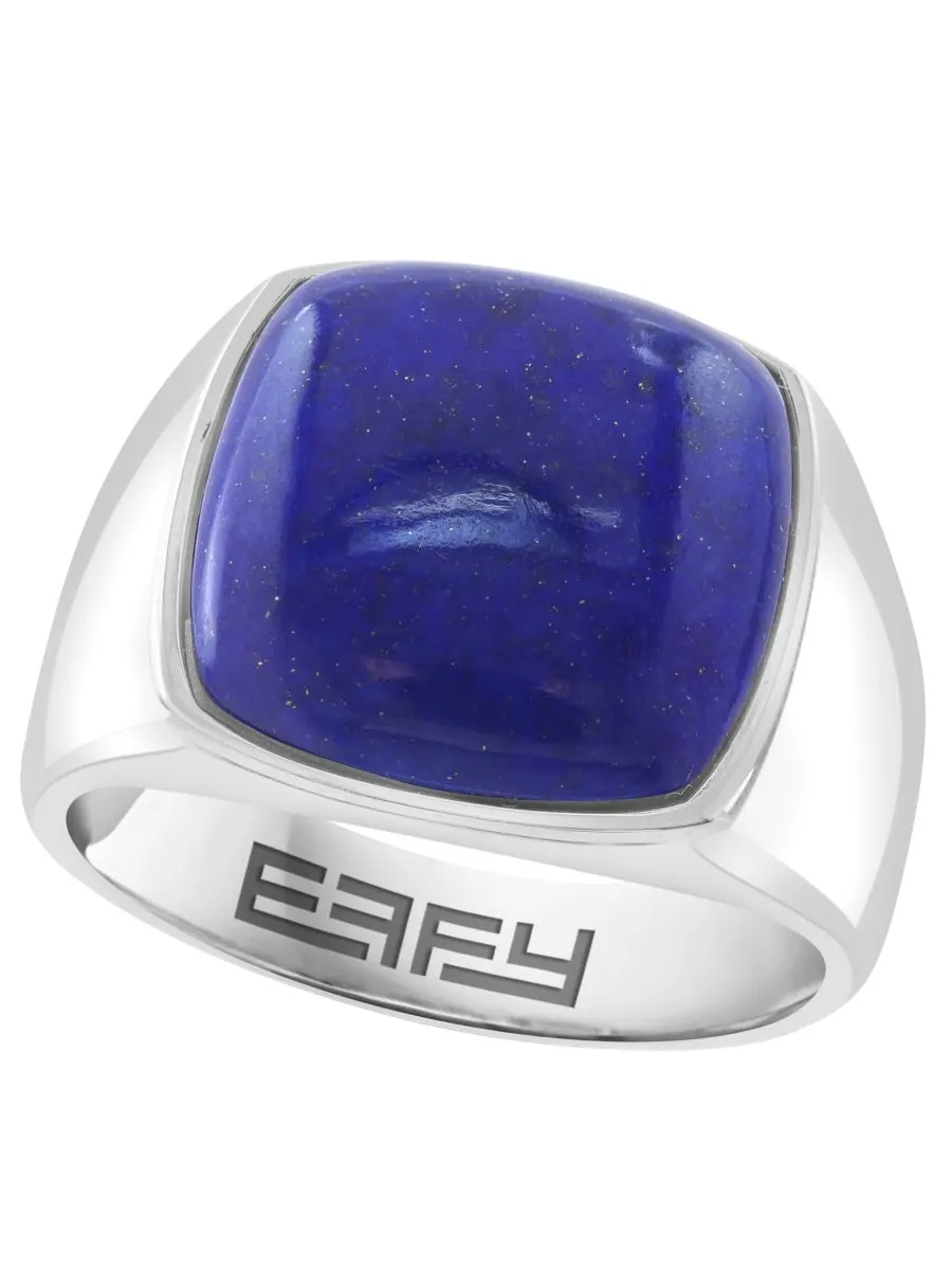 Мужское кольцо из стерлингового серебра с лазуритом EFFY Collection — изображение 1 из 4, оттенок серебряный