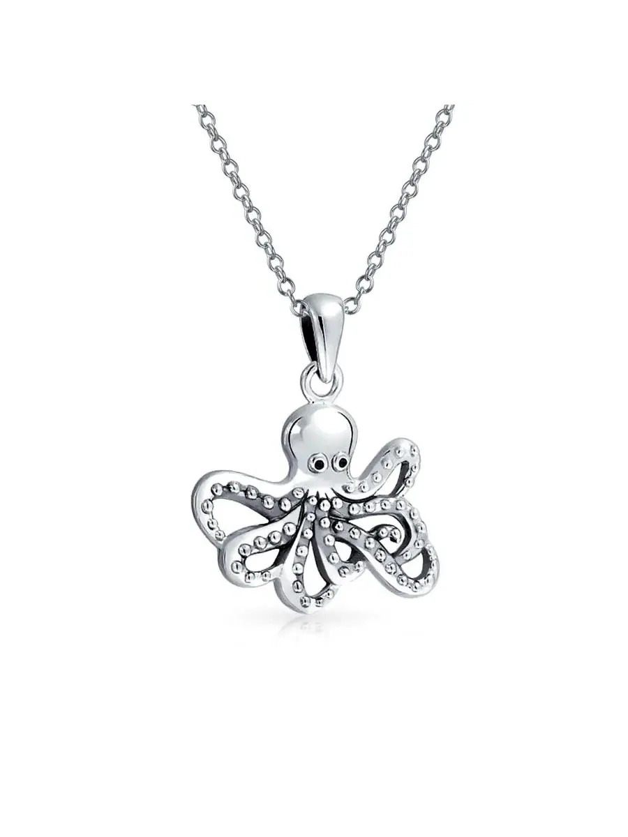 Кулон-подвеска с осьминогом, из стерлингового серебра Bling Jewelry — изображение 1 из 4, оттенок серебряный