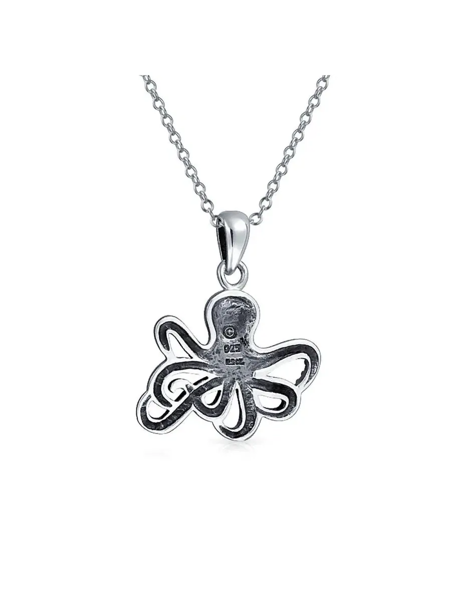 Кулон-подвеска с осьминогом, из стерлингового серебра Bling Jewelry — изображение 2 из 4, оттенок серебряный