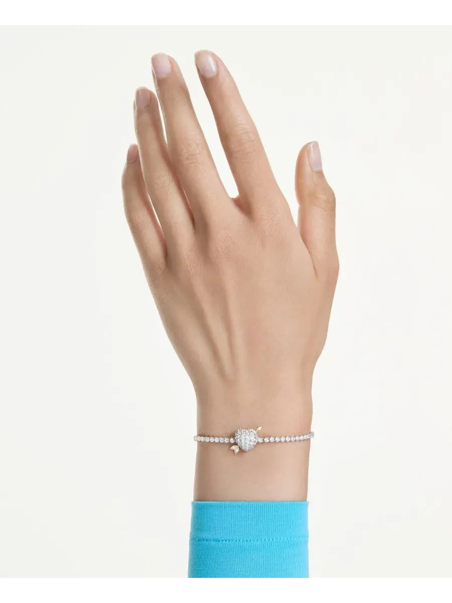 Браслет с подвеской-сердцем и стрелой, Mixed Cuts, Heart with Arrow Swarovski — изображение 5 из 6, оттенок белый
