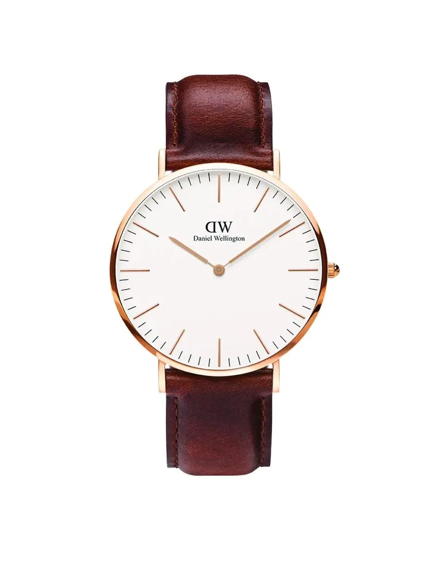 Наручные часы с кожаным ремешком, 40 мм, Classic St Mawes Daniel Wellington — изображение 5 из 6, оттенок розовый золотистый