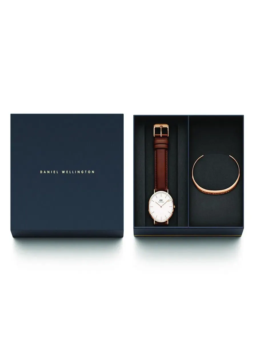 Наручные часы с кожаным ремешком, 40 мм, Classic St Mawes Daniel Wellington — изображение 6 из 6, оттенок розовый золотистый