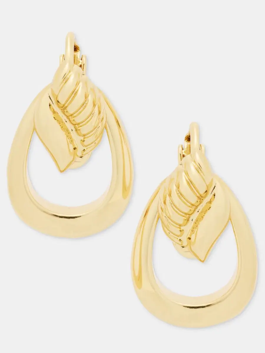 Серьги-подвески с клипсой Open Oval Anne Klein — изображение 1 из 4, оттенок золото