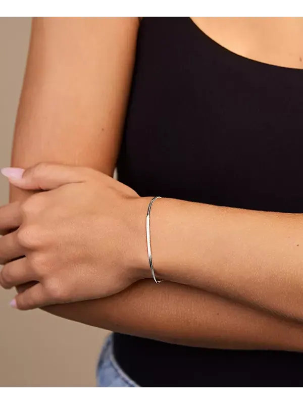 Браслет-Цепочка из стерлингового серебра с рисунком «ёлочка» Sterling Forever — изображение 3 из 3, оттенок серебряный