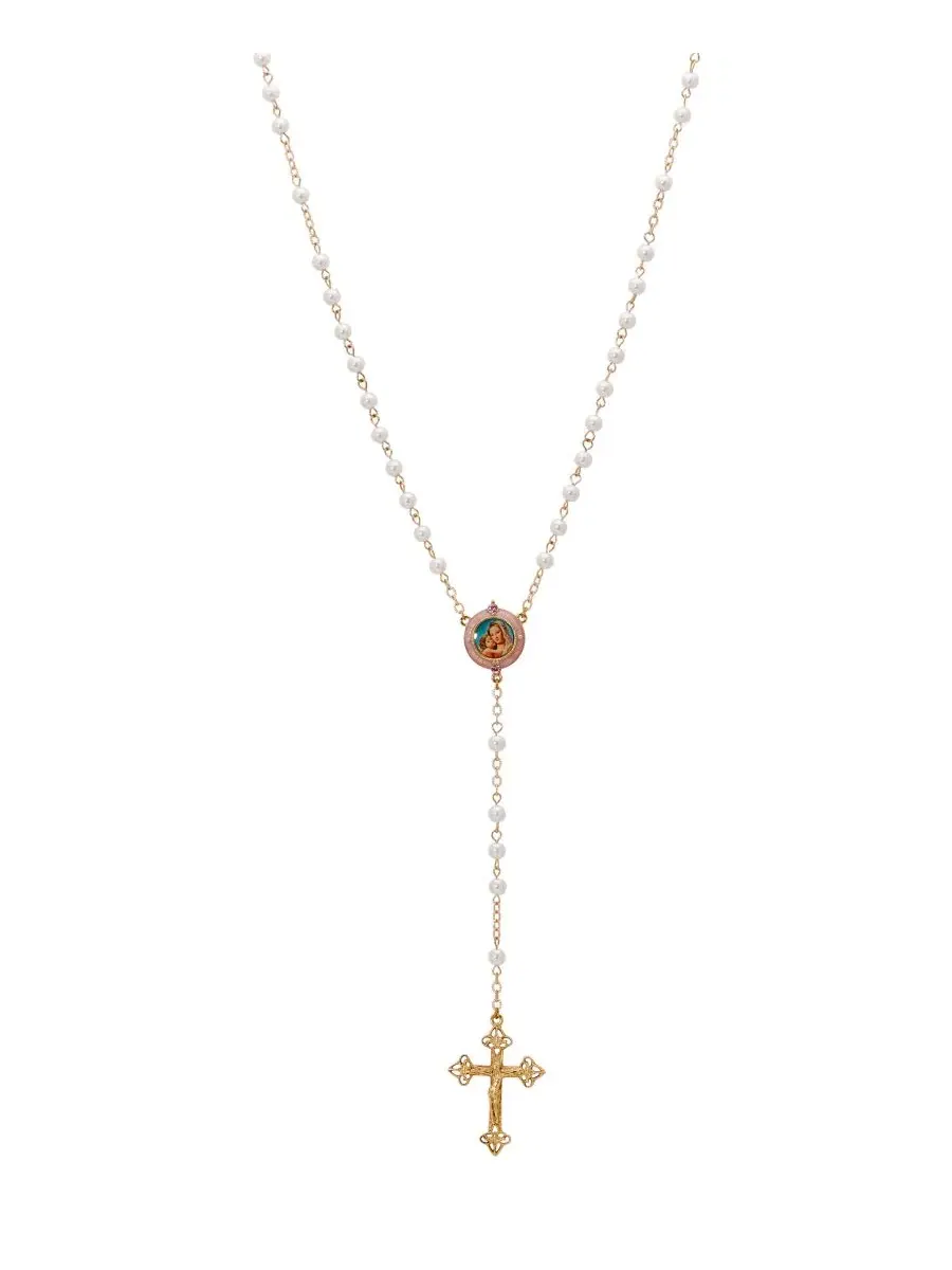 Четки с имитацией жемчуга и покрытием из 14-каратного золота Symbols Of Faith