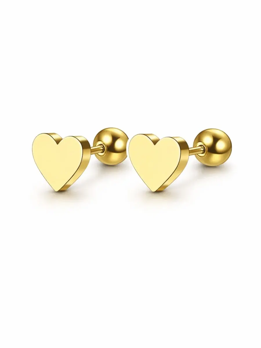 Серьги-гвоздики в форме сердца Rebl Jewelry