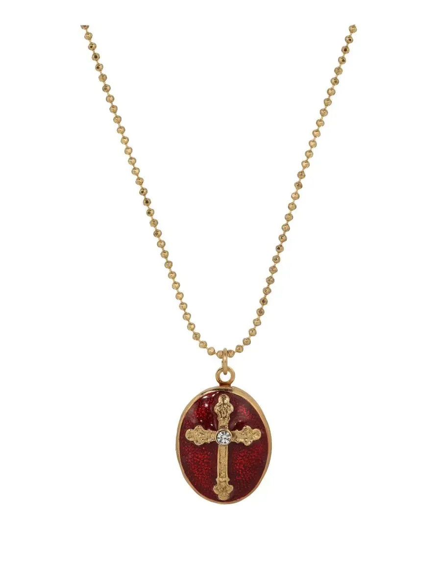 Кулон в виде красного креста золотистого цвета, цепочка 46 см Symbols Of Faith — изображение 3 из 3, оттенок красный
