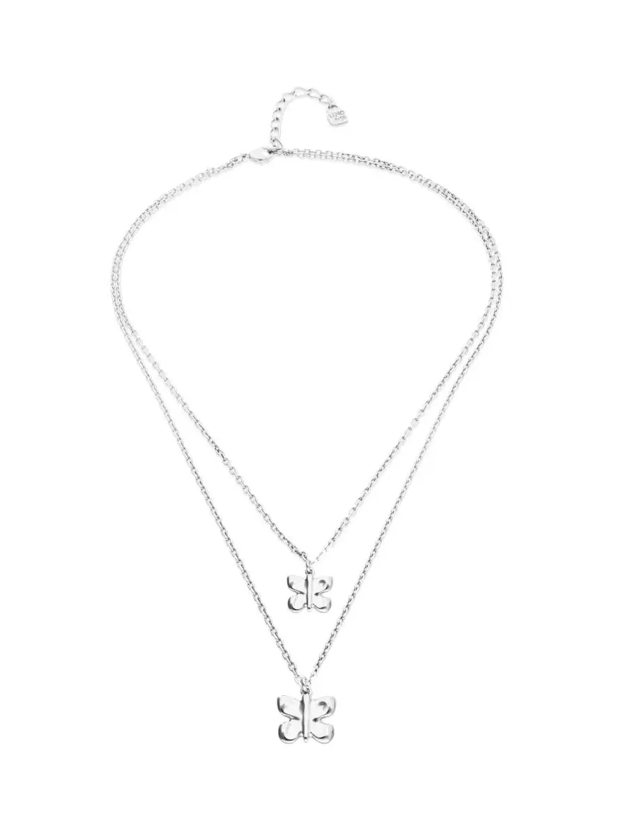 Колье с бабочкой 18k Gold Metal alloy Big Butterfly UNOde50 — изображение 2 из 5, оттенок серебряный