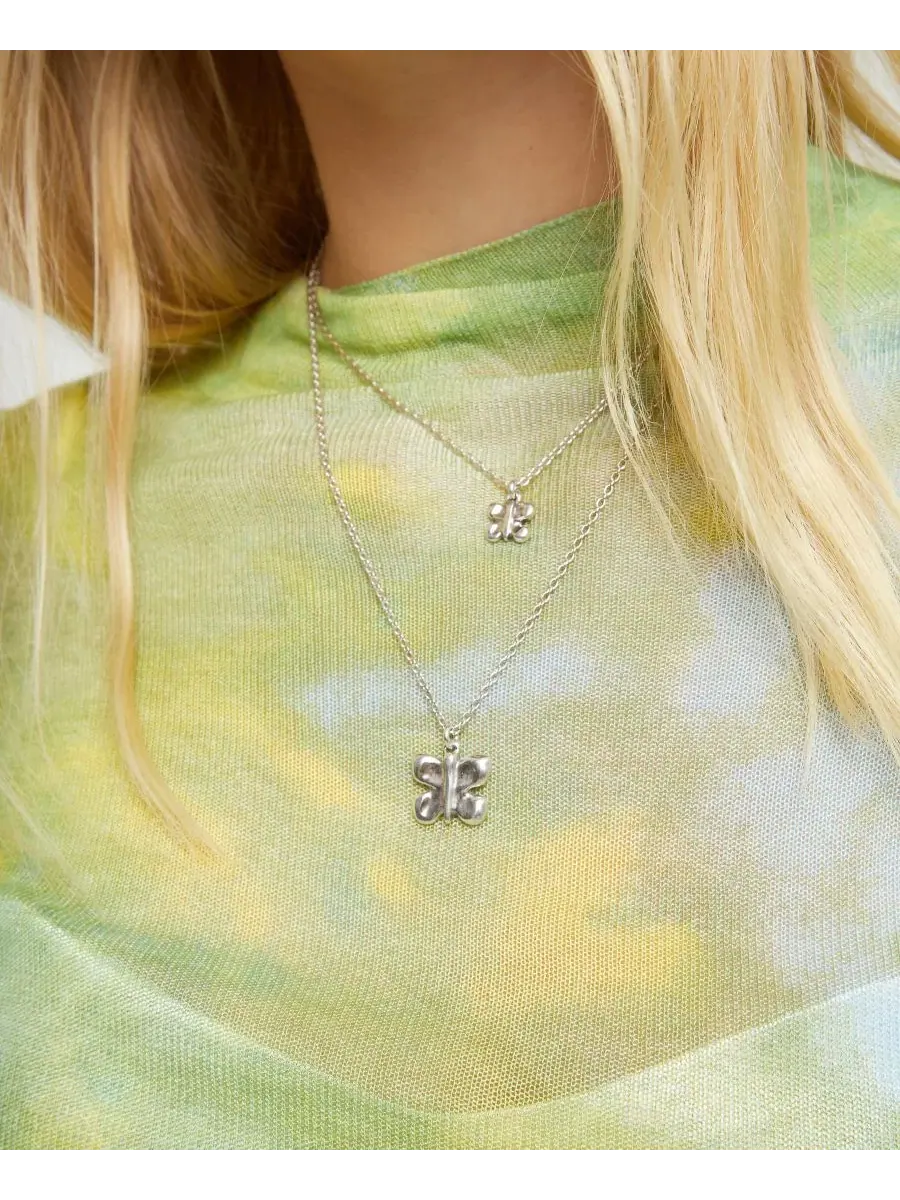 Колье с бабочкой 18k Gold Metal alloy Big Butterfly UNOde50 — изображение 5 из 5, оттенок серебряный