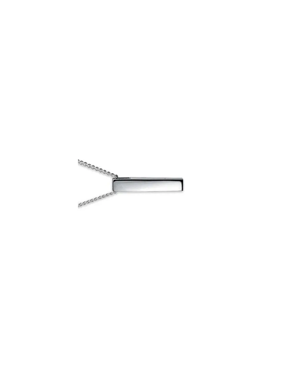 Подвеска-куб на цепочке Minimalist Vertical Bar Bling Jewelry — изображение 2 из 4, оттенок серебряный