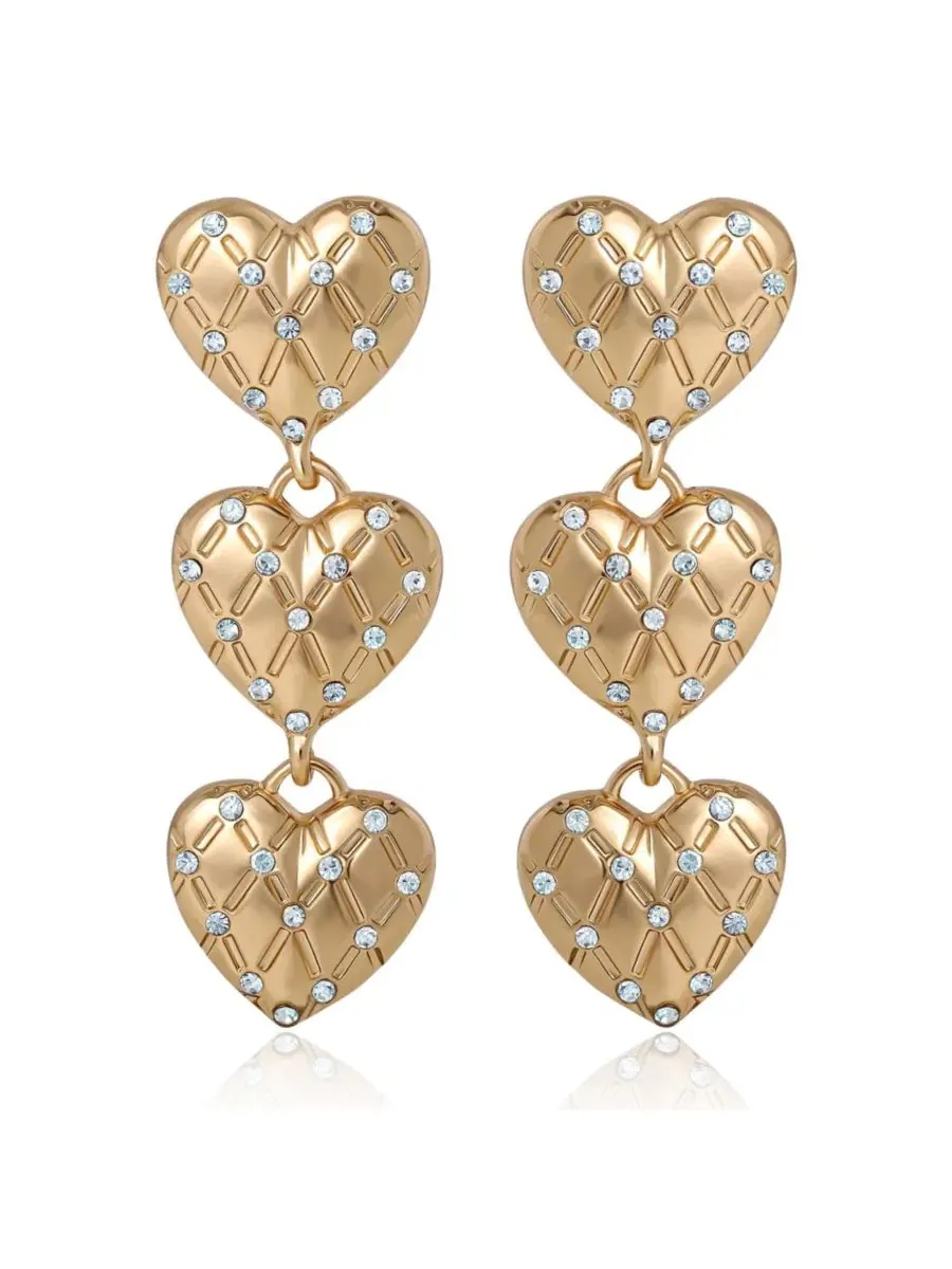 Серьги-подвески с сердечками Triple Heart Drop Juicy Couture
