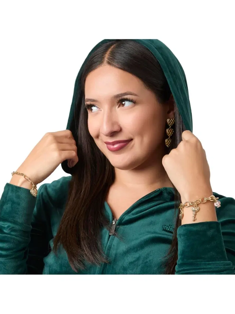 Серьги-подвески с сердечками Triple Heart Drop Juicy Couture — изображение 2 из 7, оттенок золото