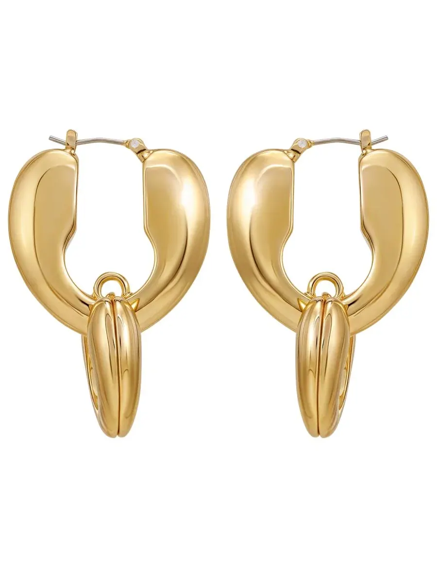 Серьги-линейки с застежкой-клик GUESS — изображение 1 из 3, оттенок золото