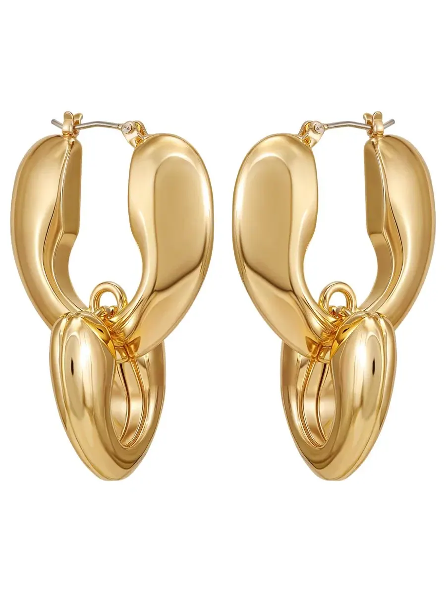 Серьги-линейки с застежкой-клик GUESS — изображение 2 из 3, оттенок золото