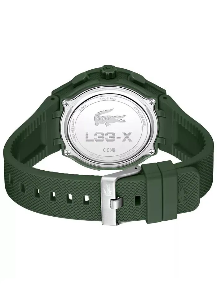 Мужские часы LC33 цвета хаки на силиконовом ремешке 43,75 мм Lacoste — изображение 3 из 6