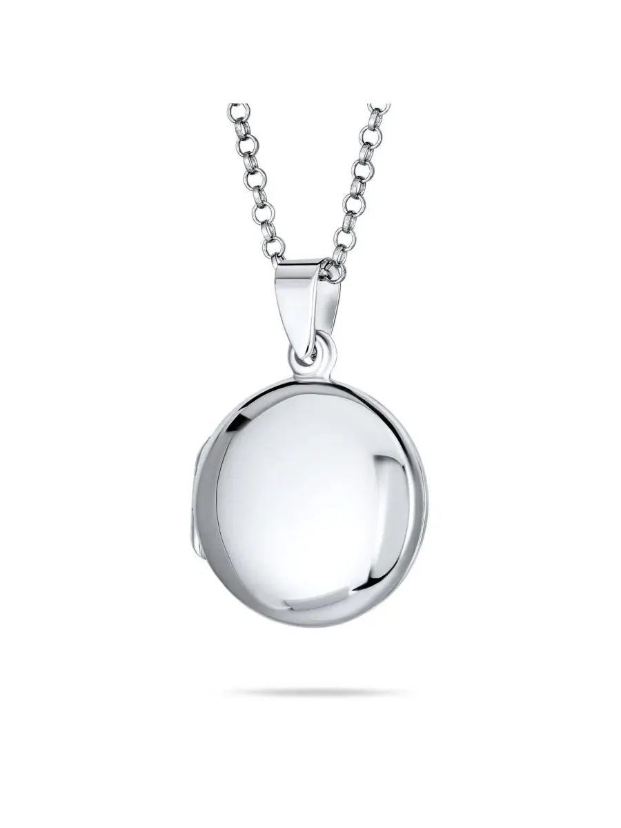 Кулон-медальон с фото, круглый, .925 стерлинговое серебро Bling Jewelry — изображение 1 из 5, оттенок серебряный