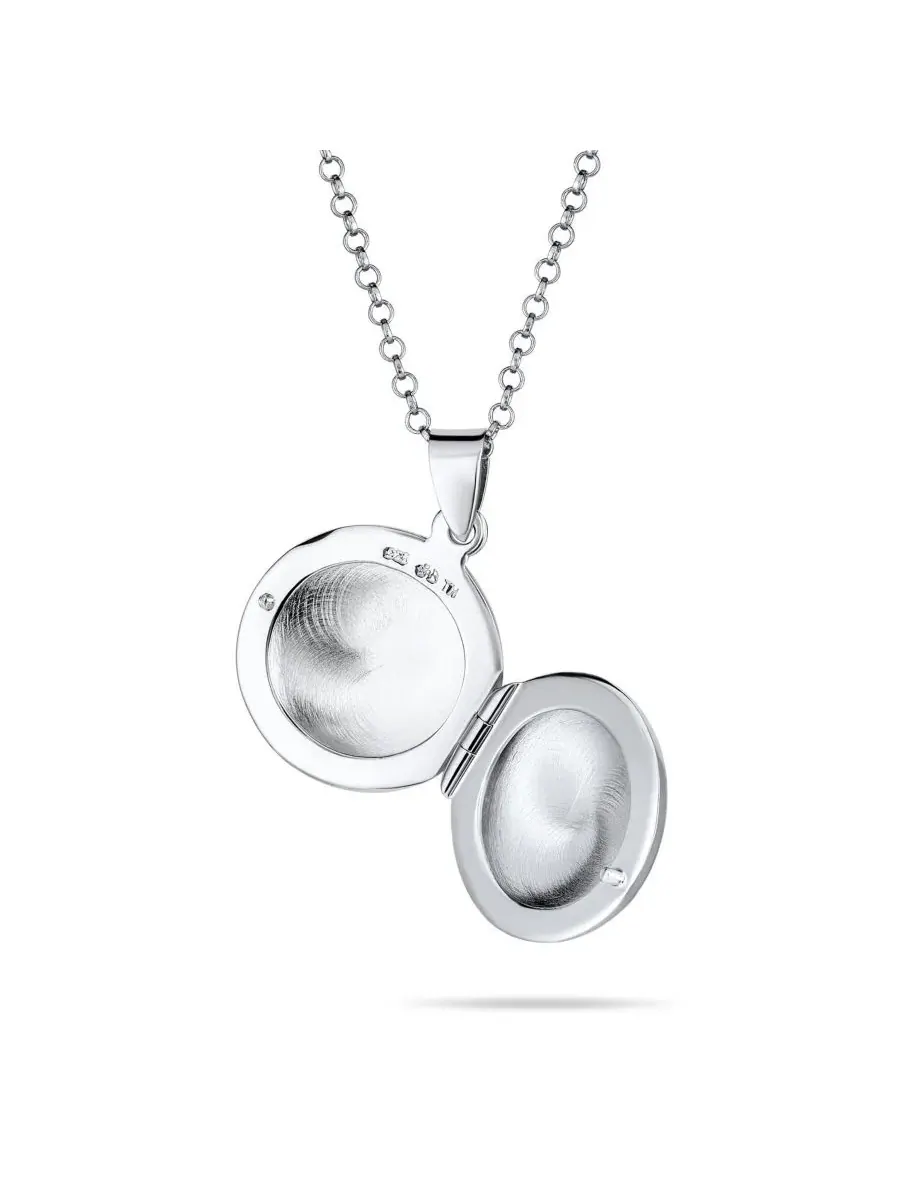 Кулон-медальон с фото, круглый, .925 стерлинговое серебро Bling Jewelry — изображение 2 из 5, оттенок серебряный