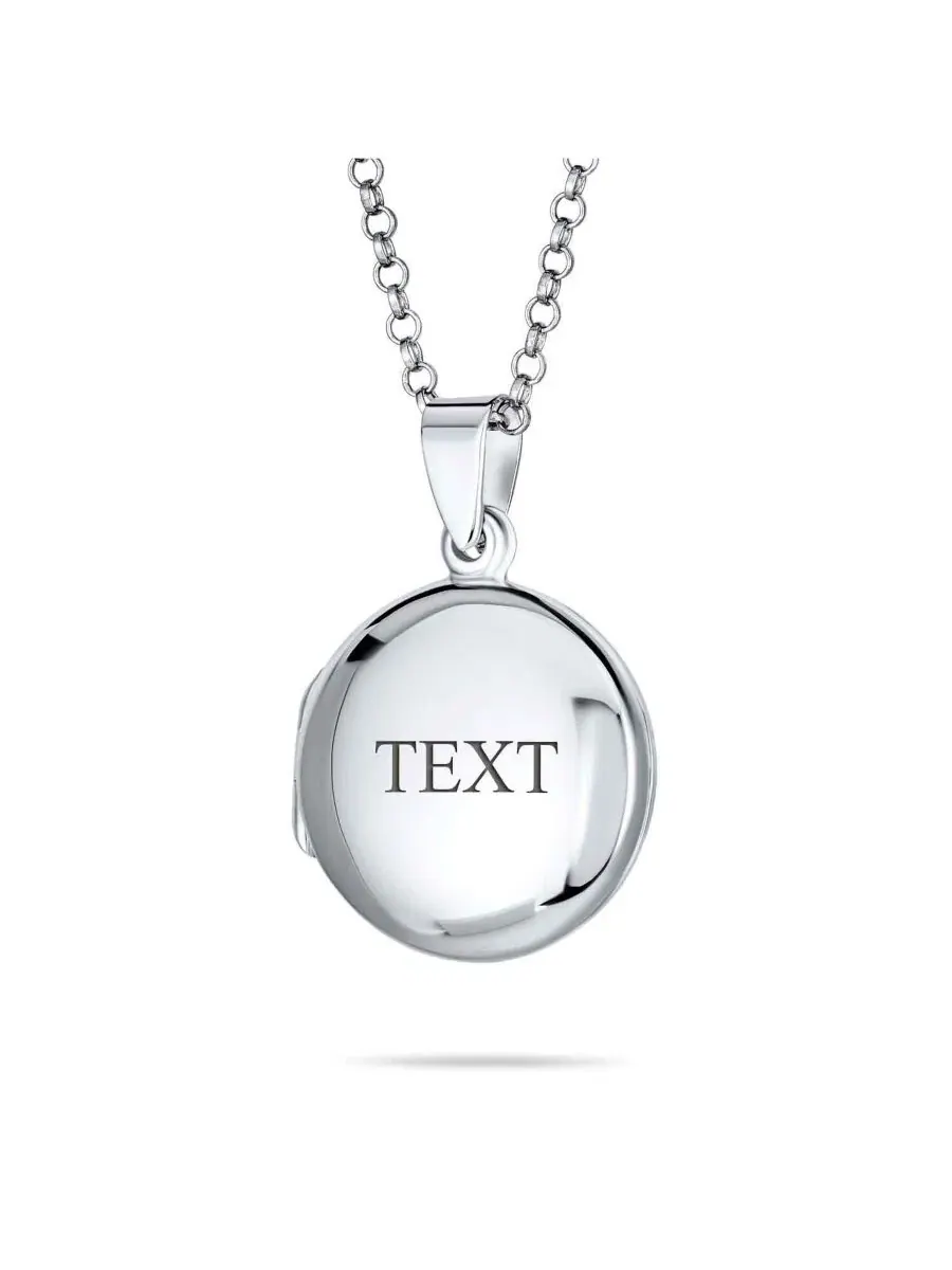 Кулон-медальон с фото, круглый, .925 стерлинговое серебро Bling Jewelry — изображение 4 из 5, оттенок серебряный