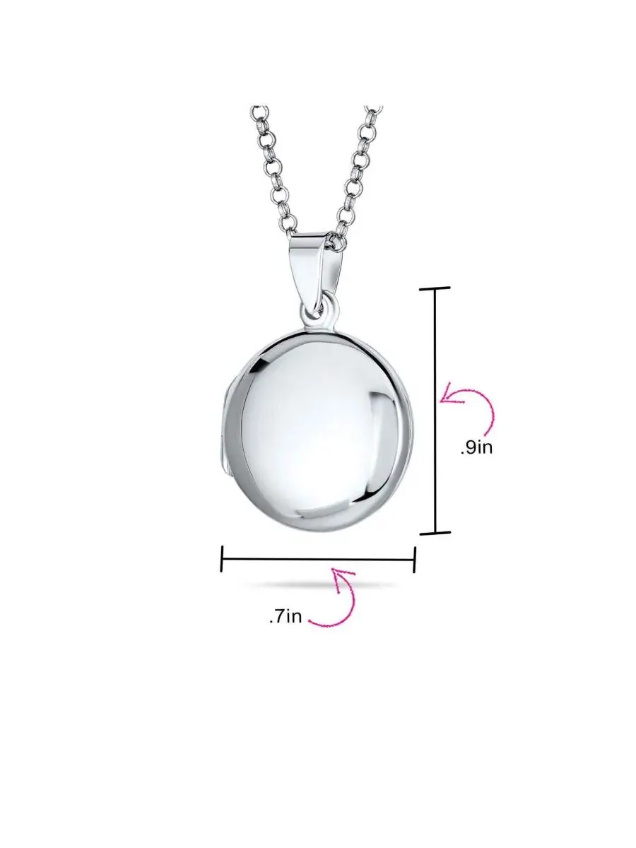 Кулон-медальон с фото, круглый, .925 стерлинговое серебро Bling Jewelry — изображение 5 из 5, оттенок серебряный